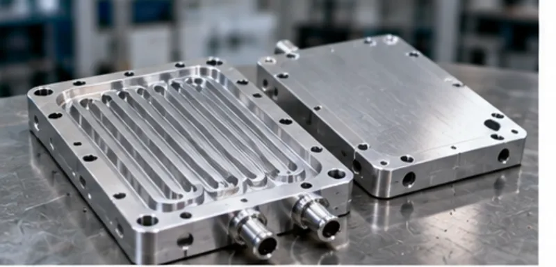 CNC machined liquid cold plate thermal management design