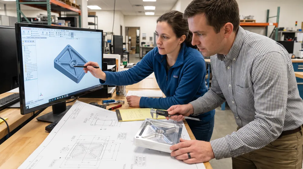 CAD drawing and DFM review for CNC machining