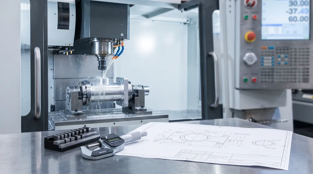 Critical tolerance CNC machining of a precision component