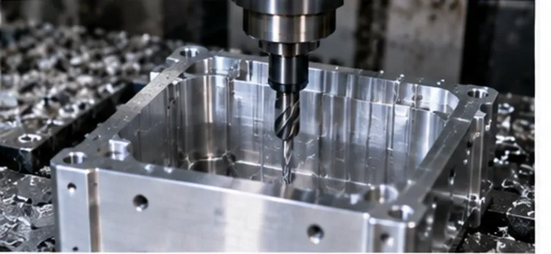 Deep pocket cavity and internal corner radii machining