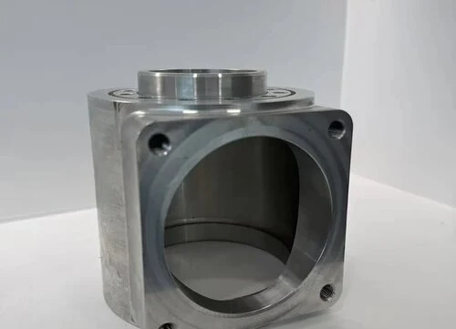 Custom CNC machined metal housing with tight tolerances