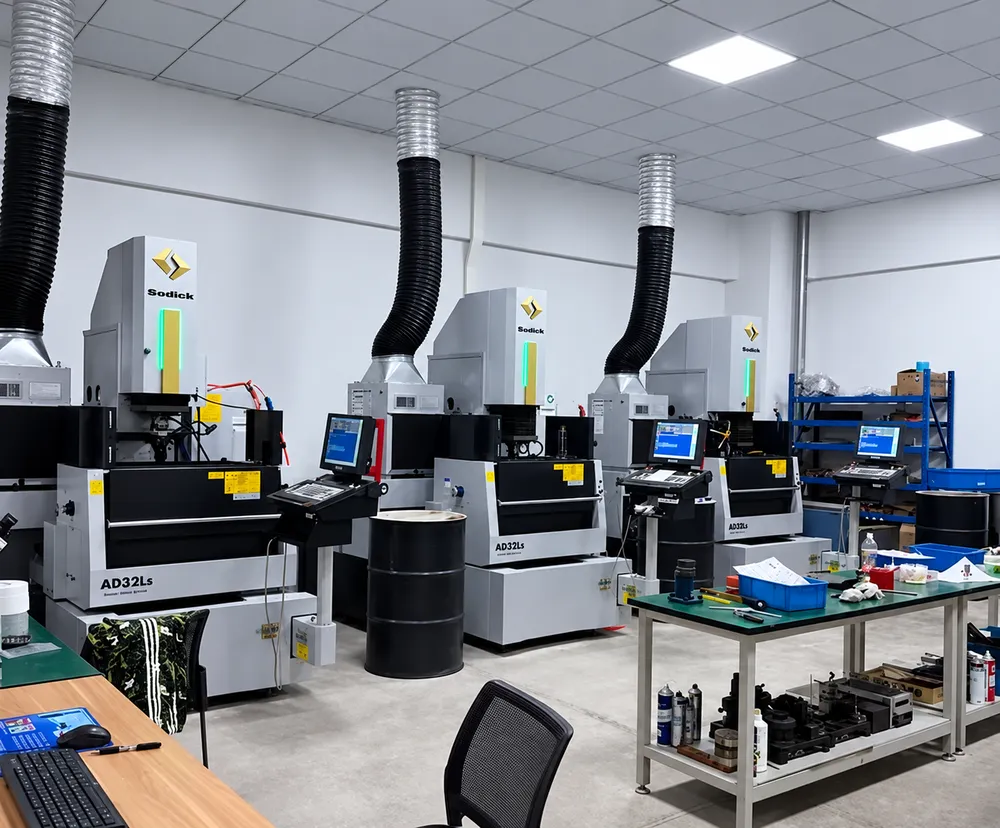 Precision EDM machining workshop