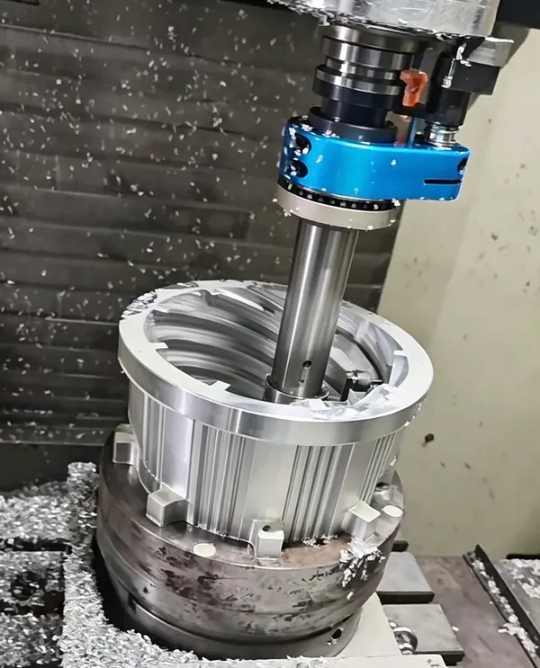 CNC machining process for a large precision circular metal component