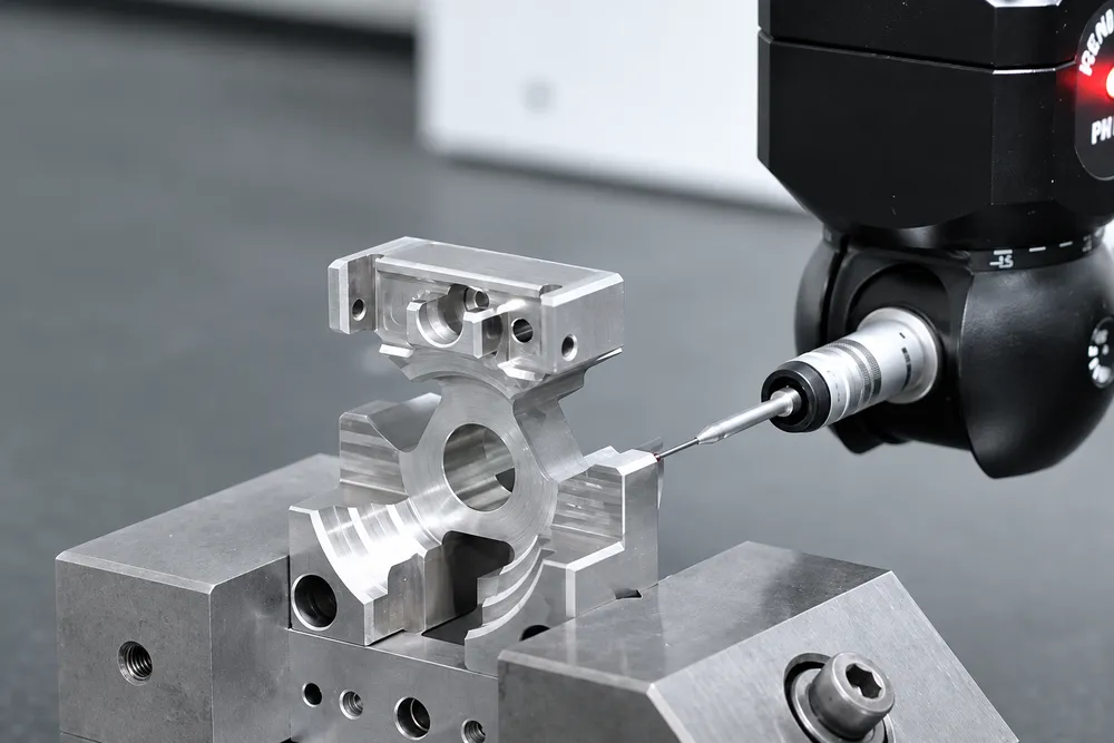 Dimensional inspection of a precision CNC machined part at YCS