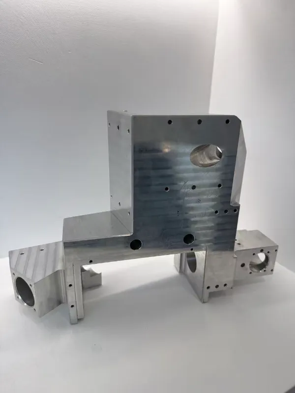 Precision CNC machined bracket with angled features